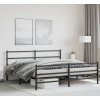 Kovový rám postele s hlavovým a nožním čelem 183 x 213 cm [355388] (Barva Černá)