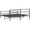 Kovový rám postele s hlavovým a nožním čelem 183 x 213 cm [355388] (Barva Černá)