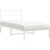 Kovový rám postele s čelem 100 x 190 cm [355408] (Barva Bílá)