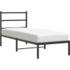 Kovový rám postele bez matrace s čelem 75 x 190 cm [355355] (Barva Černá)