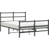 Kovový rám postele s hlavovým a nožním čelem 140 x 190 cm [355383] (Barva Černá)