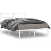Kovový rám postele s čelem 135 x 190 cm [355413] (Barva Bílá)