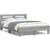 Rám postele s čelem a LED osvětlením 120 x 200 cm [3207556] (Barva Betonová šedá)