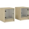 Noční stolky se skleněnými dvířky 2 ks 35x37x42 cm [836348] (Barva dub sonoma)