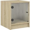 Noční stolky se skleněnými dvířky 2 ks 35x37x42 cm [836348] (Barva dub sonoma)