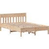 Postel bez matrace voskově 150 x 200 cm masivní borovice [842642] (Barva Přírodní)