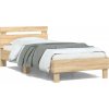 Rám postele s čelem a LED osvětlením 100 x 200 cm [838712] (Barva Kouřový dub)