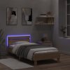 Rám postele s čelem a LED osvětlením 100 x 200 cm [838712] (Barva Kouřový dub)