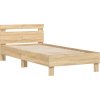 Rám postele s čelem a LED osvětlením 100 x 200 cm [838712] (Barva Kouřový dub)