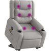 Zvedací masážní polohovací křeslo textil [3206576] (Barva Světle šedá)