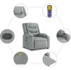 Zvedací masážní polohovací křeslo textil [3206576] (Barva Světle šedá)