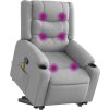 Zvedací masážní polohovací křeslo textil [3206576] (Barva Světle šedá)