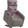 Elektrické zvedací masážní polohovací křeslo textil [3206727] (Barva Tmavě šedá)