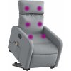 Elektrické zvedací masážní polohovací křeslo textil [3206727] (Barva Tmavě šedá)