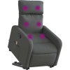 Elektrické zvedací masážní polohovací křeslo textil [3206727] (Barva Tmavě šedá)
