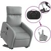 Elektrické zvedací masážní polohovací křeslo textil [3206727] (Barva Tmavě šedá)