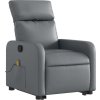 Zvedací masážní polohovací křeslo umělá kůže [3206759] (Barva Šedá)