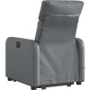 Zvedací masážní polohovací křeslo umělá kůže [3206759] (Barva Šedá)