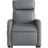 Zvedací masážní polohovací křeslo umělá kůže [3206759] (Barva Šedá)