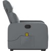 Zvedací masážní polohovací křeslo umělá kůže [3206759] (Barva Šedá)