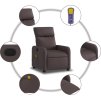 Masážní polohovací křeslo textil [374179] (Barva Tmavě hnědá)