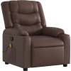 Masážní polohovací křeslo umělá kůže [374125] (Barva Hnědá)