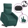 Elektrické zvedací polohovací křeslo textil [3206723] (Barva Tmavě zelená)