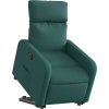 Elektrické zvedací polohovací křeslo textil [3206723] (Barva Tmavě zelená)