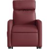 Elektrické zvedací polohovací křeslo umělá kůže [3206768] (Barva Červená)