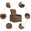 Elektrické polohovací křeslo textil [3206685] (Barva Hnědá)