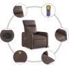 Elektrické masážní polohovací křeslo umělá kůže [3206744] (Barva Hnědá)