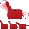 Zvedací polohovací křeslo umělá kůže [3206754] (Barva Červená)