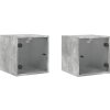 Noční stolky se skleněnými dvířky 2 ks 35 x 37 x 35 cm [836469] (Barva Betonová šedá)