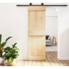 Posuvné dveře s kováním 70 x 210 cm masivní borové dřevo [3203064]