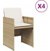 Zahradní židle s poduškami 4 ks polyratan [364938] (Barva Mix béžová)