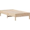 Postel bez matrace 90 x 190 cm masivní borovice [842726] (Barva Přírodní)