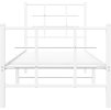 Kovový rám postele s hlavovým a nožním čelem 75 x 190 cm [355618] (Barva Bílá)