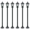 Zahradní sloupové lampy 6 ks E27 110 cm hliníkové [44215] (Barva Bílá)
