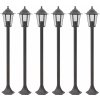 Zahradní sloupové lampy 6 ks E27 110 cm hliníkové [44215] (Barva Bílá)