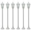 Zahradní sloupové lampy 6 ks E27 110 cm hliníkové [44215] (Barva Bílá)