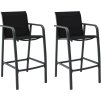 Zahradní barové židle 2 ks textilen [48116] (Barva Černá)
