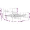 Kovový rám postele s hlavovým a nožním čelem 150 x 200 cm [355630] (Barva Bílá)