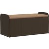 Úložná lavice s poduškou 115 x 51 x 52 cm polyratan [365729] (Barva Hnědá)