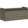 Úložná lavice s poduškou 115 x 51 x 52 cm polyratan [365729] (Barva Hnědá)