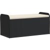 Úložná lavice s poduškou 115 x 51 x 52 cm polyratan [365729] (Barva Hnědá)