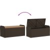 Úložná lavice s poduškou 115 x 51 x 52 cm polyratan [365729] (Barva Hnědá)