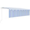 Automatická markýza roleta LED a senzor větru 5 x 3 m [3069351] (Barva Modro-bílá)