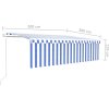 Automatická markýza roleta LED a senzor větru 5 x 3 m [3069351] (Barva Modro-bílá)