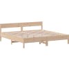 Postel bez matrace 200 x 200 cm masivní borovice [3216209] (Barva Přírodní)