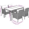 5dílný zahradní jídelní set s poduškami polyratan [3211856] (Barva Šedá)